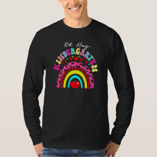 Groovy Retro Oh Hey Kindergarten Süßer Regenbogen T-Shirt