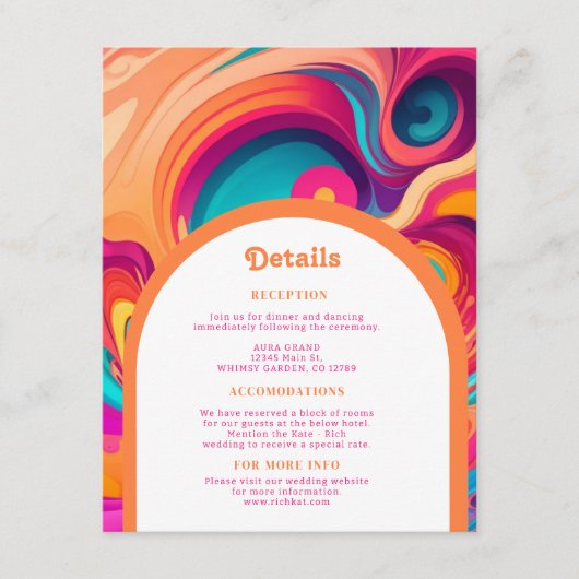 Groovy Retro Orange abstrakte funky Details Begleitkarte (Vorderseite)