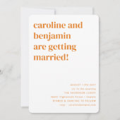 Groovy Retro Orange Blume in einer Hochzeit Einladung (Vorderseite)