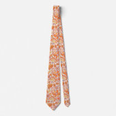 Groovy Retro Orange Blumenmuster Krawatte (Vorderseite)
