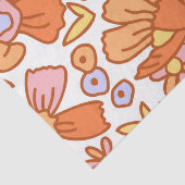 Groovy Retro Orange Blumenmuster Seidenpapier (Detail)