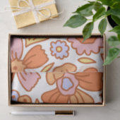 Groovy Retro Orange Blumenmuster Seidenpapier (Geschenk)