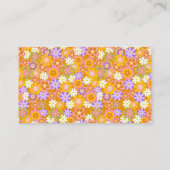 Groovy Retro Orange Botanische Blume Trendy Visitenkarte (Rückseite)