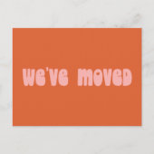 Groovy Retro Orange Einfach moved New Zuhause Addr Postkarte (Vorderseite)