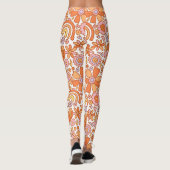 Groovy Retro Orange Florals Leggings (Rückseite)