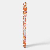 Groovy Retro Orange Florals Monogram Case-Mate iPhone Hülle (Rückseite / Rechts)