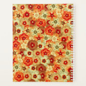 Groovy Retro Orange Hippie Blume Monogramm Planer (Rückseite)