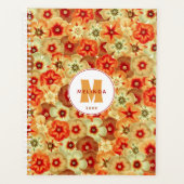 Groovy Retro Orange Hippie Blume Monogramm Planer (Vorderseite)