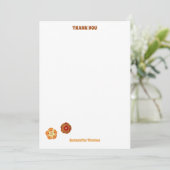 Groovy Retro Orange Hippie Blume Muster Dankeskarte (Stehend Vorderseite)