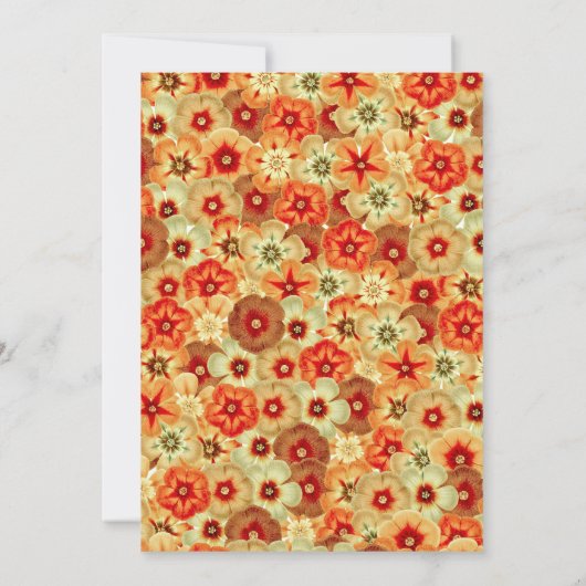 Groovy Retro Orange Hippie Blume Muster Dankeskarte (Rückseite)