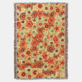 Groovy Retro Orange Hippie Blume Muster Decke (Vorderseite Vertikal)