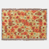 Groovy Retro Orange Hippie Blume Muster Decke (Vorderseite)