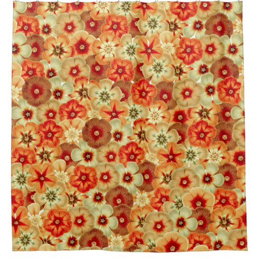 Groovy Retro Orange Hippie Blume Muster Duschvorhang (Vorderseite)