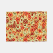 Groovy Retro Orange Hippie Blume Muster Fleecedecke (Vorderseite (Horizontal))
