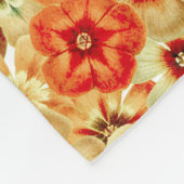 Groovy Retro Orange Hippie Blume Muster Fleecedecke (Ecke)