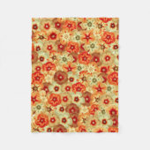 Groovy Retro Orange Hippie Blume Muster Fleecedecke (Vorderseite)