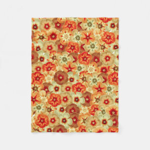 Groovy Retro Orange Hippie Blume Muster Fleecedecke