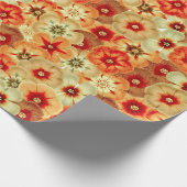 Groovy Retro Orange Hippie Blume Muster Geschenkpapier (Ecke)