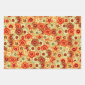 Groovy Retro Orange Hippie Blume Muster Geschenkpapier Set (Vorderseite 2)