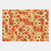Groovy Retro Orange Hippie Blume Muster Geschenkpapier Set (Vorderseite)