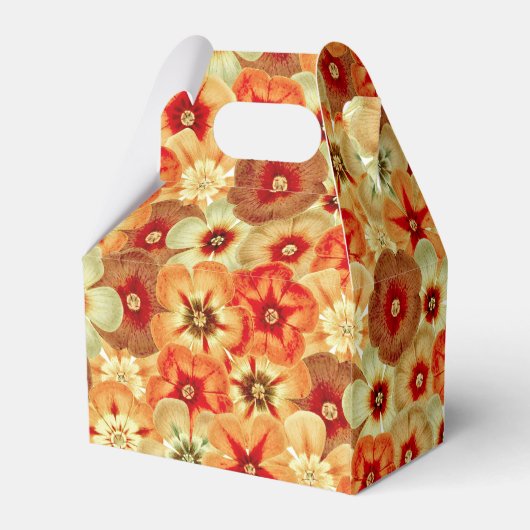 Groovy Retro Orange Hippie Blume Muster Geschenkschachtel (Rückseite)