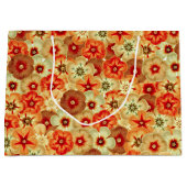 Groovy Retro Orange Hippie Blume Muster Große Geschenktüte (Vorderseite)