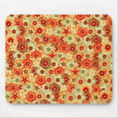 Groovy Retro Orange Hippie Blume Muster Mousepad (Vorne)