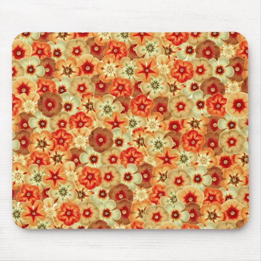 Groovy Retro Orange Hippie Blume Muster Mousepad (Vorne)