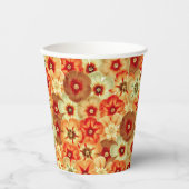 Groovy Retro Orange Hippie Blume Muster Pappbecher (Vorderseite)
