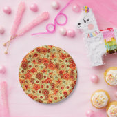 Groovy Retro Orange Hippie Blume Muster Pappteller (Party)