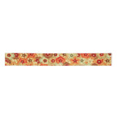 Groovy Retro Orange Hippie Blume Muster Satinband (Vorderseite)