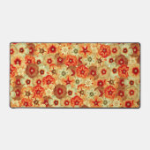 Groovy Retro Orange Hippie Blume Muster Schreibtischunterlage (Vorderseite)