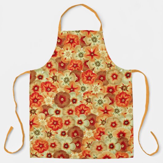 Groovy Retro Orange Hippie Blume Muster Schürze (Vorderseite)