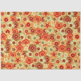 Groovy Retro Orange Hippie Blume Muster Seidenpapier