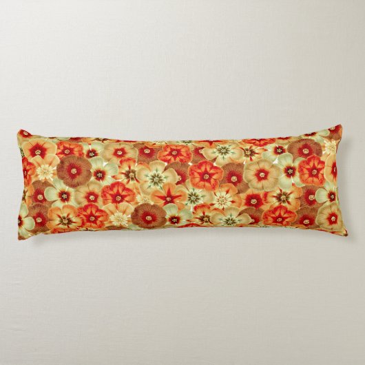 Groovy Retro Orange Hippie Blume Muster Seitenschläferkissen (Rückseite)