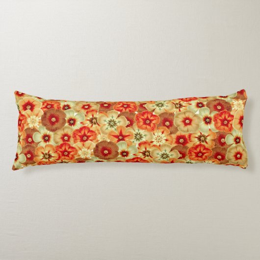 Groovy Retro Orange Hippie Blume Muster Seitenschläferkissen (Vorderseite)