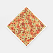 Groovy Retro Orange Hippie Blume Muster Serviette (Ecke)