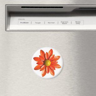 Groovy Retro Orange Hippie Daisy Blume Floral Magnet