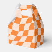 Groovy Retro Orange Karo Wedding Custom Vielen Dan Geschenkschachtel (Rückseite)
