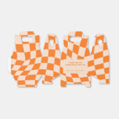 Groovy Retro Orange Karo Wedding Custom Vielen Dan Geschenkschachtel (Ungefaltet)
