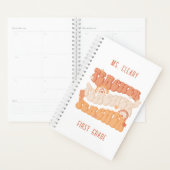 Groovy Retro Orange Personalisiert Teacher Planer (Anzeige)