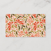 Groovy Retro Orange Red Green Botanical Trendy Visitenkarte (Rückseite)