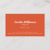 Groovy Retro Orange Red Green Botanical Trendy Visitenkarte (Vorderseite)