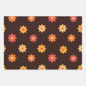 Groovy Retro Orange Yellow Red Blume Geschenkpapier Set (Vorderseite 2)