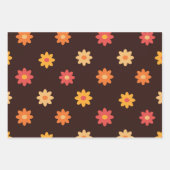Groovy Retro Orange Yellow Red Blume Geschenkpapier Set (Vorderseite)