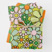 Groovy Retro Patterns 60er 70er Orange Green Geschenkpapier Set (Beispiel)