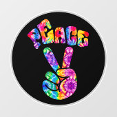 Groovy Retro Peace Hand Fensteraufkleber (Blatt)
