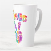 Groovy Retro Peace Hand Milchtasse (Rechte Ecke)
