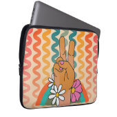 Groovy Retro Peace Sign Blume Rainbow iPad & Laptopschutzhülle (Vorne Rechts)