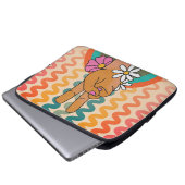 Groovy Retro Peace Sign Blume Rainbow iPad & Laptopschutzhülle (Vorne Knopf)